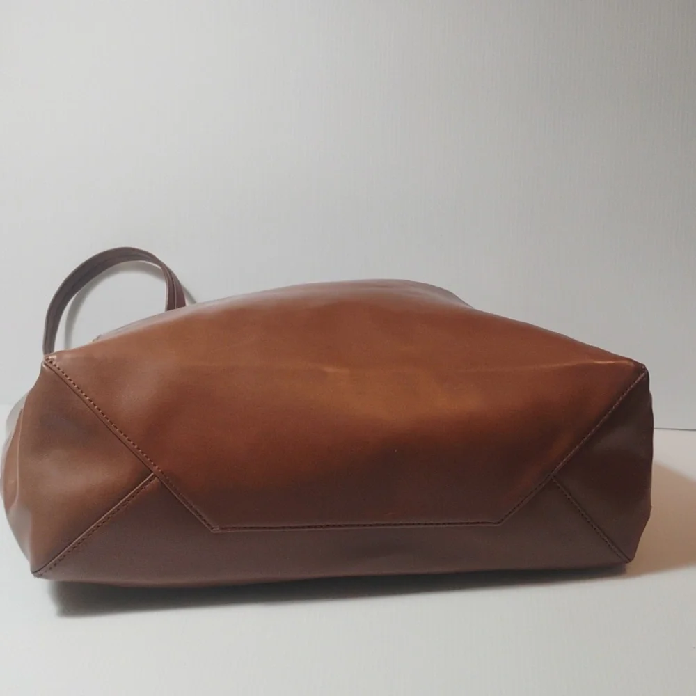 Sorial New York Tribecca Tote 100% Vegan Leather Cognac Brown - Picture 7 of 11